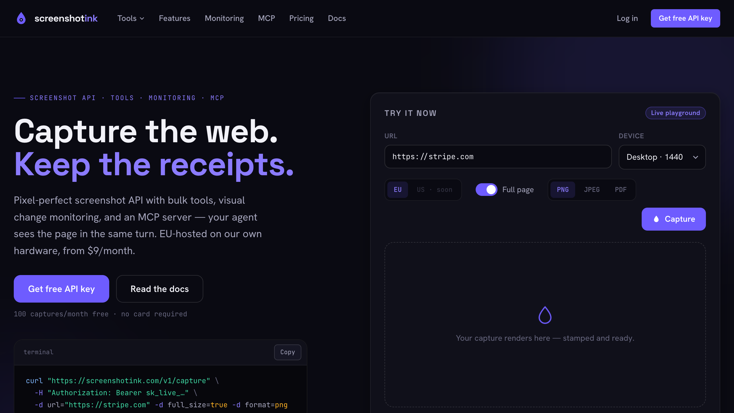 A web page captured by ScreenshotInk over MCP